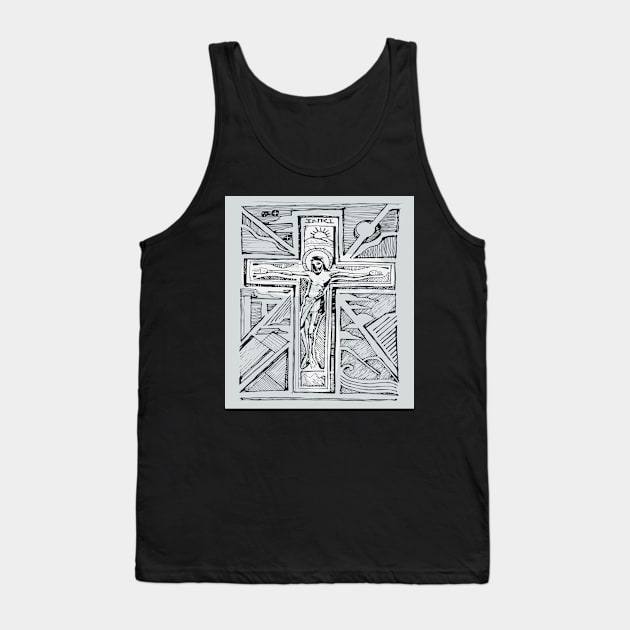 Jesus Christ Cross illustration Tank Top by bernardojbp